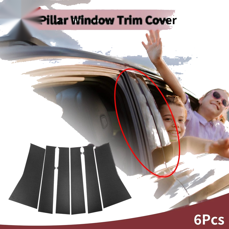Toyota Avanza Carbon Fiber Car Door Pillar Window Trim / 6 Pcs (2022–2025)