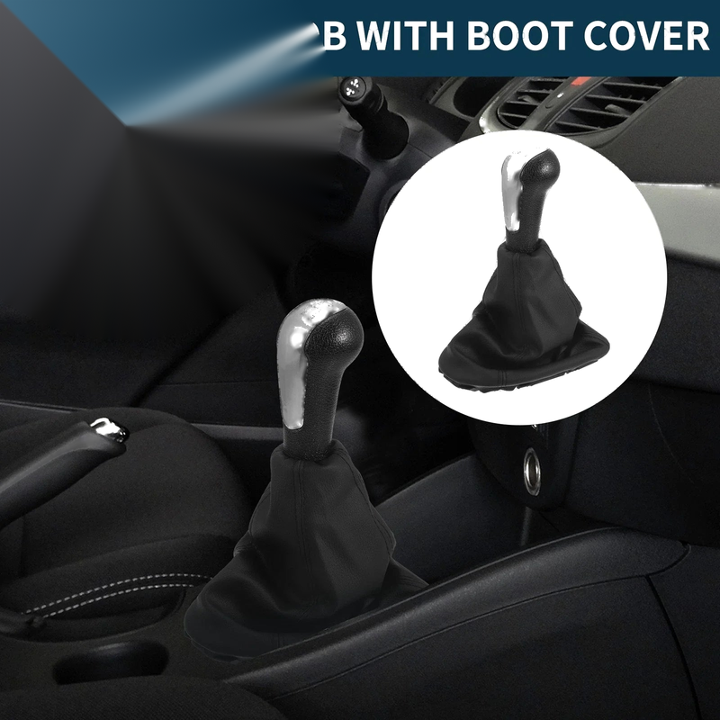 Chevrolet Spark Plastic Faux Leather 5-Speed Gear Shift Knob with Cover