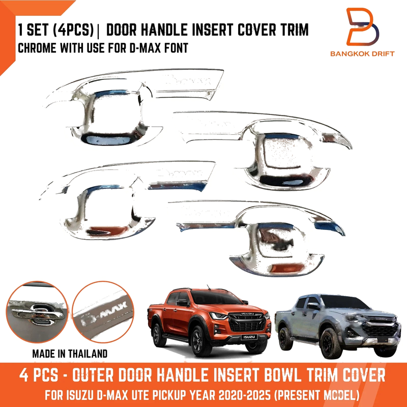 Isuzu D-MAX Chrome Door Handle Insert Bowl Cover Trim (2020-2025)