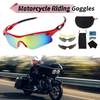Set Motorcycle Riding Goggles Red Lens Red Frame PC Cycling Sunglasses