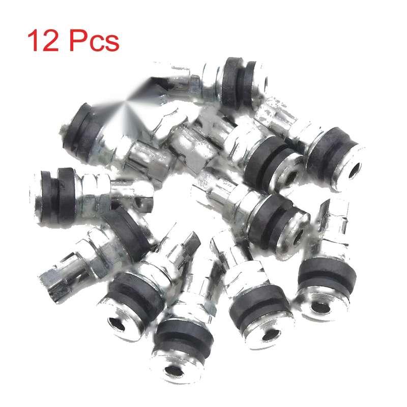 Motorcycle Scooter 12 Pcs Bolt-in Metal Valve Stems Dust Caps