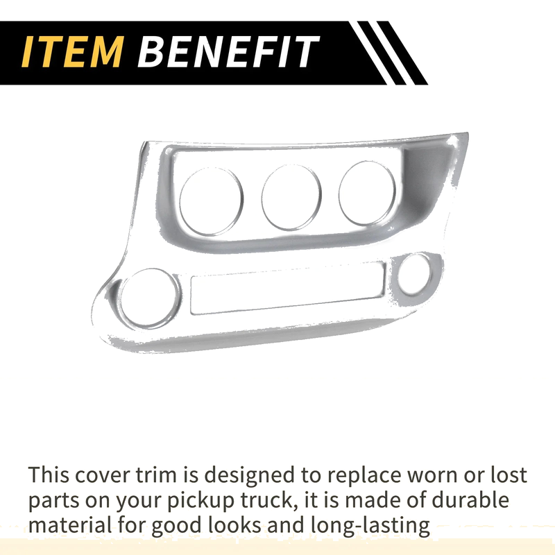 Jeep Wrangler JK JKU (2011-2017) Silver Tone AC Switch Control Cover Trim