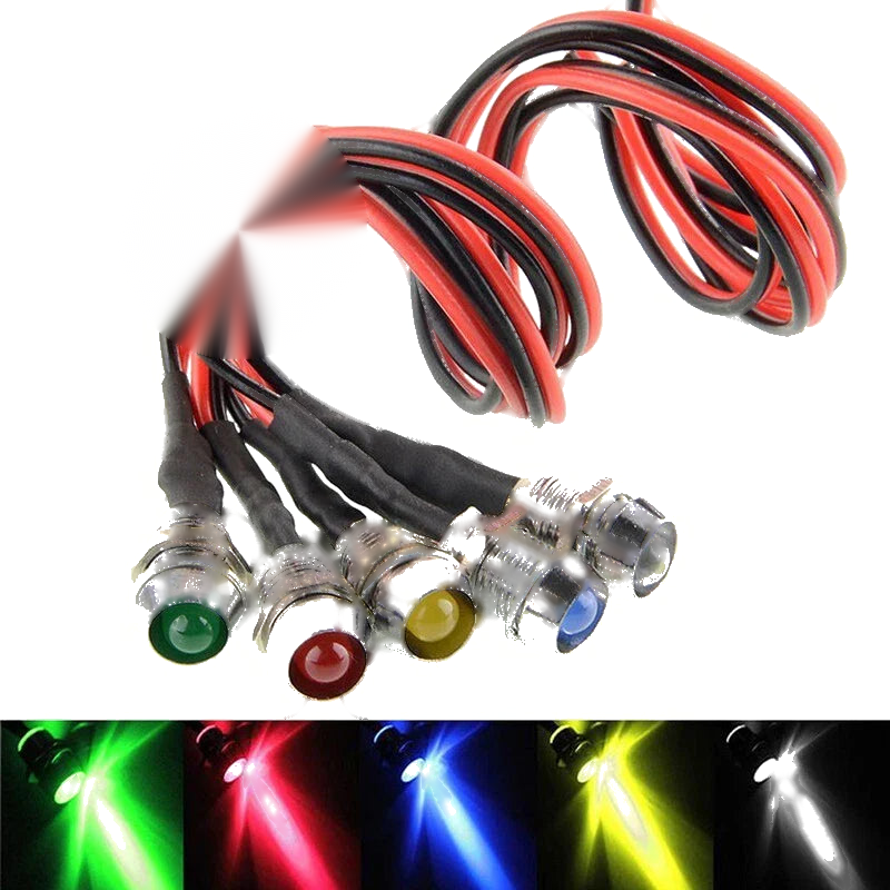 DASH LED Indicator Lights / 5x 12V / Dashboard Panel Lamp