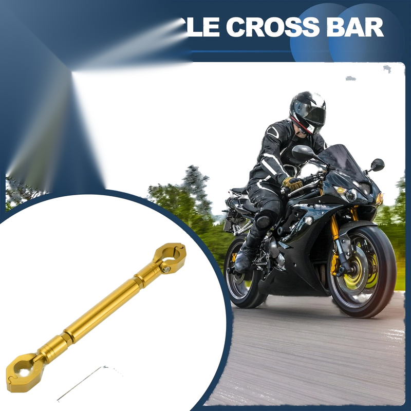 Motorcycle Cross Bar Handlebars 31cm/12.20in Gold Tone Handlebar
