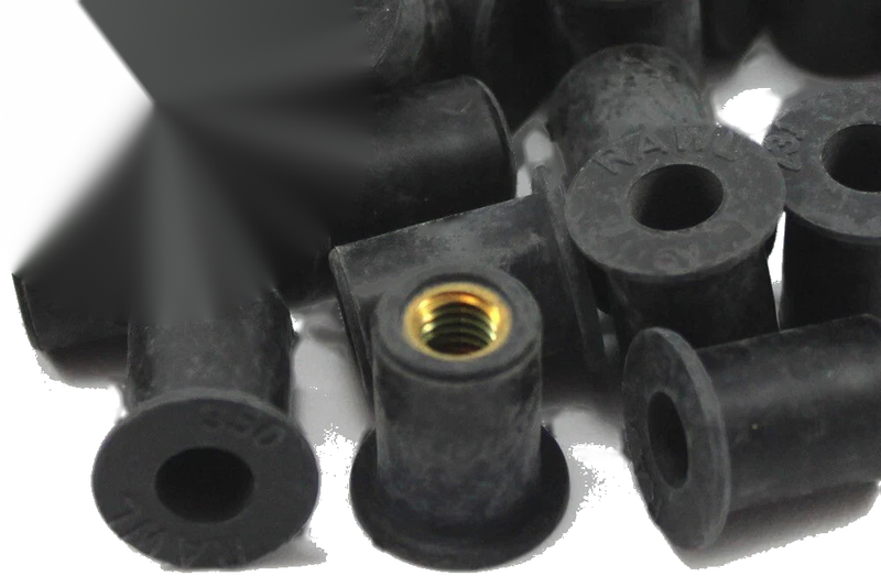 Ducati 10 x M6 Rubber Insert Bushing Wellnuts