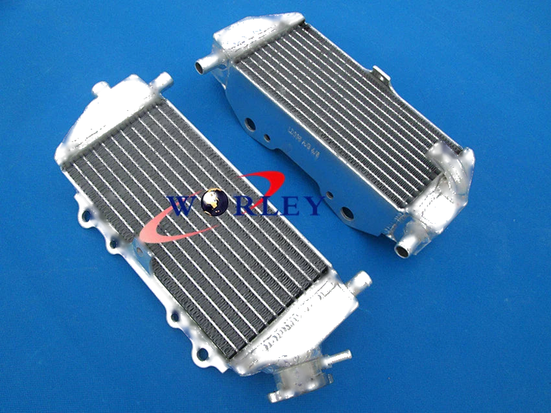 Kawasaki KX125 KX 125 Aluminum Radiator & Black Hoses (1999-2002)