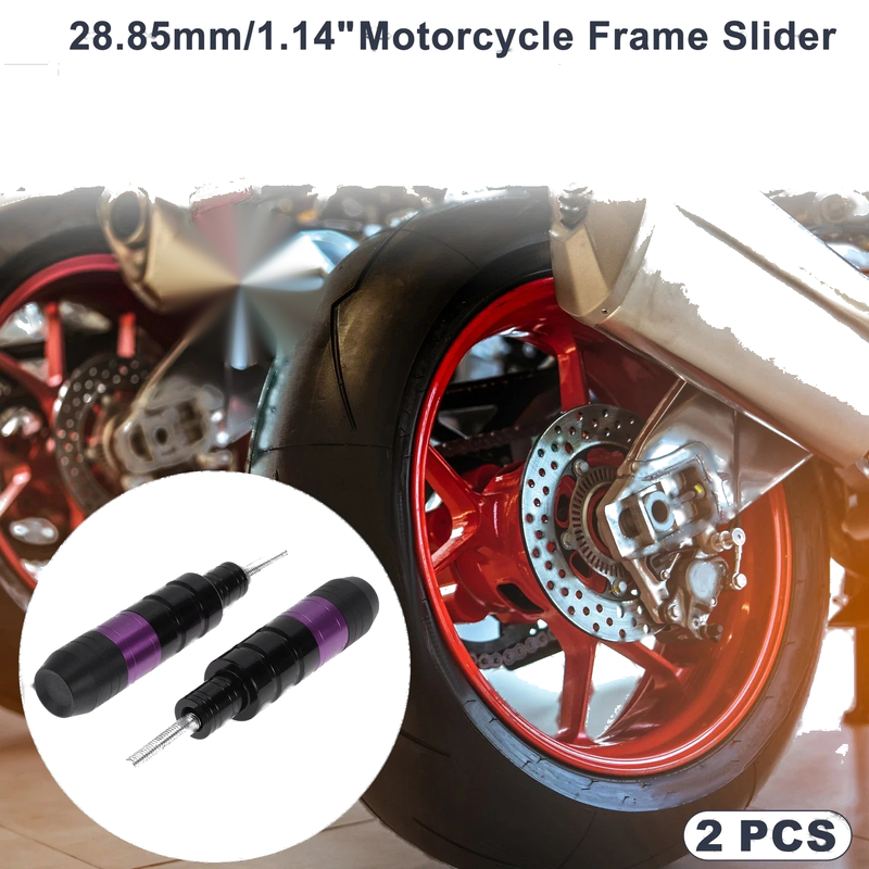 Motorcycle 2 x 0.73" Aluminum Alloy Motorcycle Slider Frame Purple