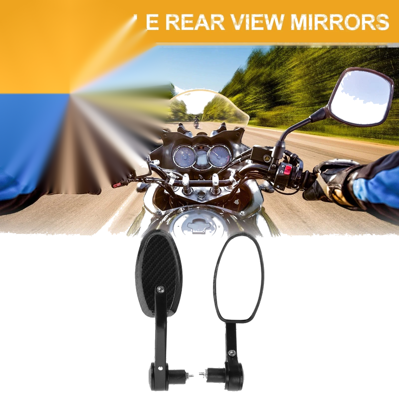 M8 Motorcycle M8 Rear View Mirrors 1 set Handlebar Mirrors Black Aluminum