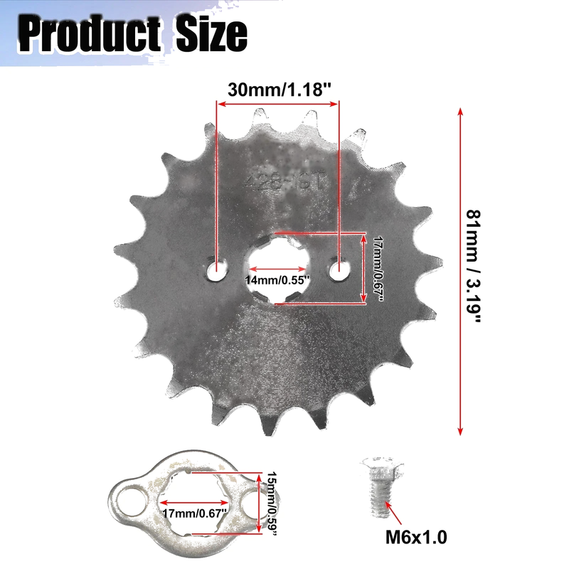 Dirt Bike Mini Bike 19T 17mm Front Engine Sprocket