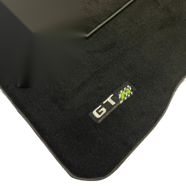 Mercedes Benz AMG GTR 2015-2022 Black & Green Logo 2 x AutoWin Floor Mats