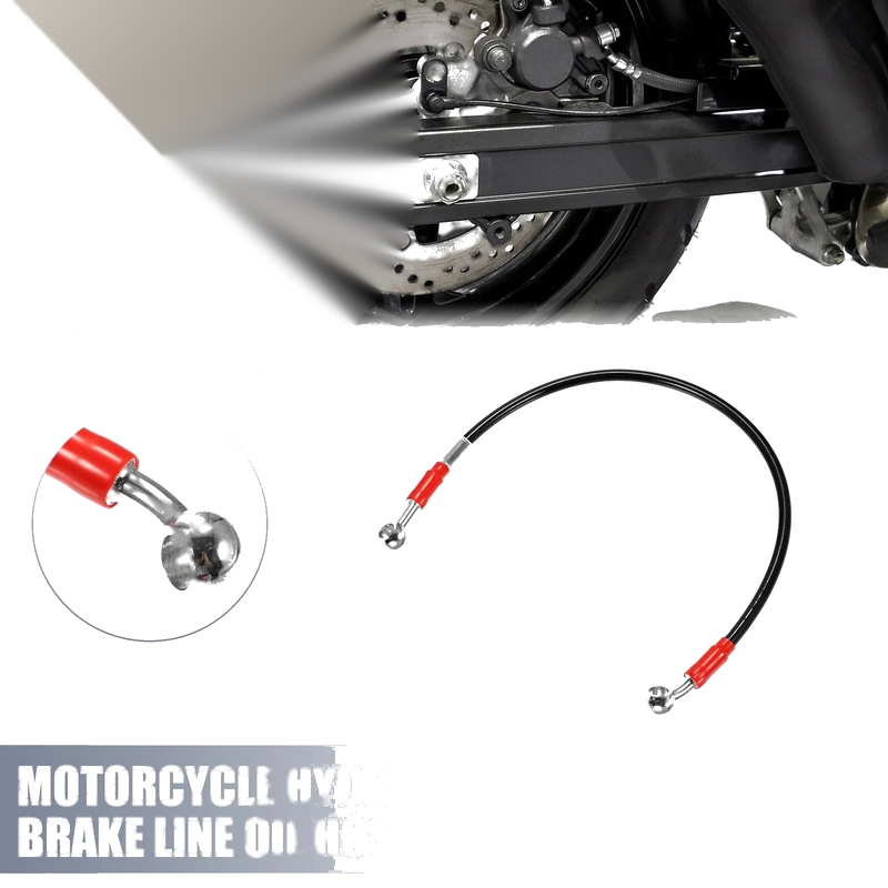 Make Model 50cm 10mm Motorcycle Hydraulic Brake Line 28° Black