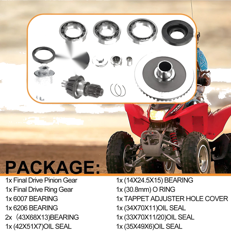 Honda Rancher 350 Rear Diff Ring & Pinion Gear Bearing Kit (2000–2006)