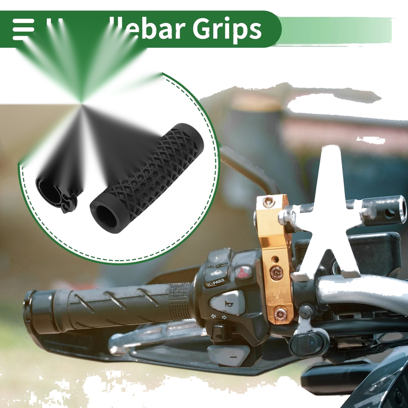 Motorcycle 7/8 22mm Hand Grips Cover TPU Black