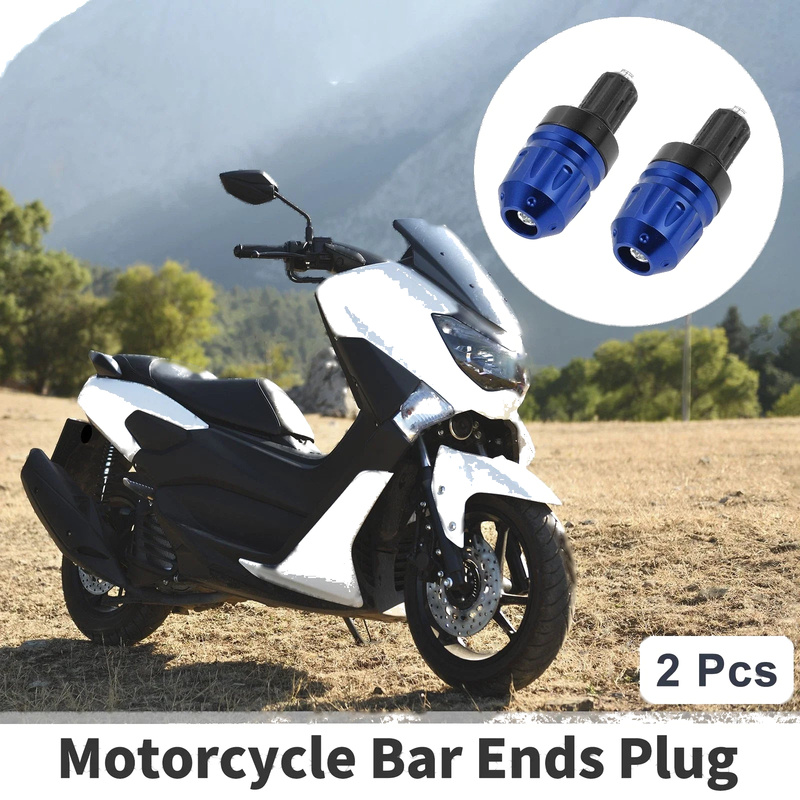 7 / 8" 22mm Motorcycle Handlebar Blue 2 x Bar Ends Plug Aluminum Alloy