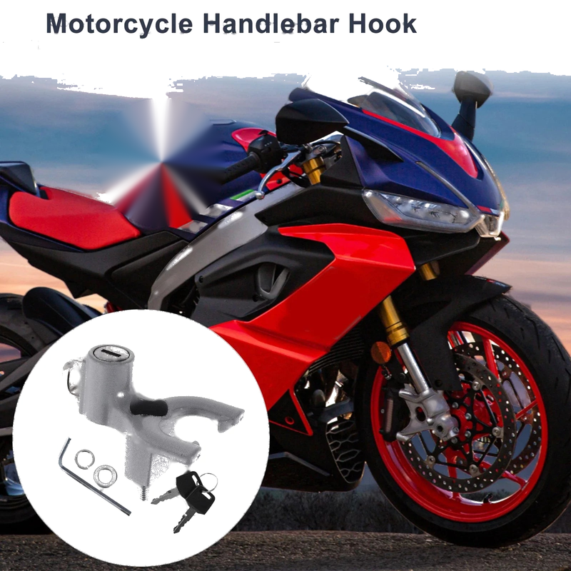 Motorcycle Double-Fork Metal Motorcycle Hanging Hook 1 x Silver Tone