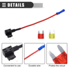 Car Circuit 12V Mini Fuse Tap w/ 10pcs 10A 20A ATM APM Blade Type Fuse Set