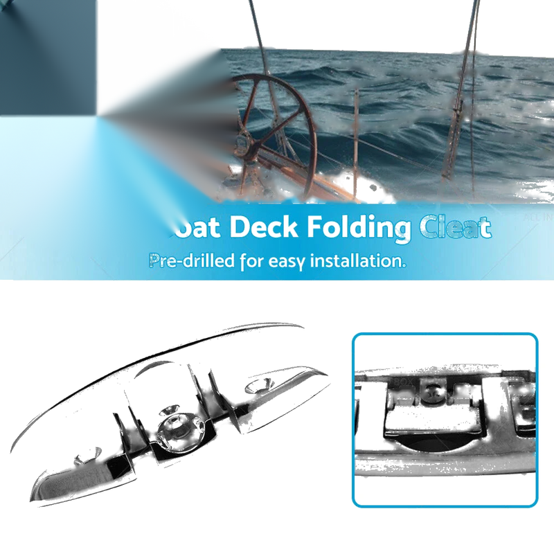 Boat Deck 5 Inch Portable Foldable Cleats (Pre-drilled)