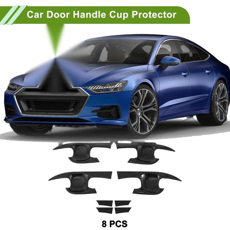 Toyota Camry Car Door Handle Cup Protector Carbon Fiber Black Blade Shape