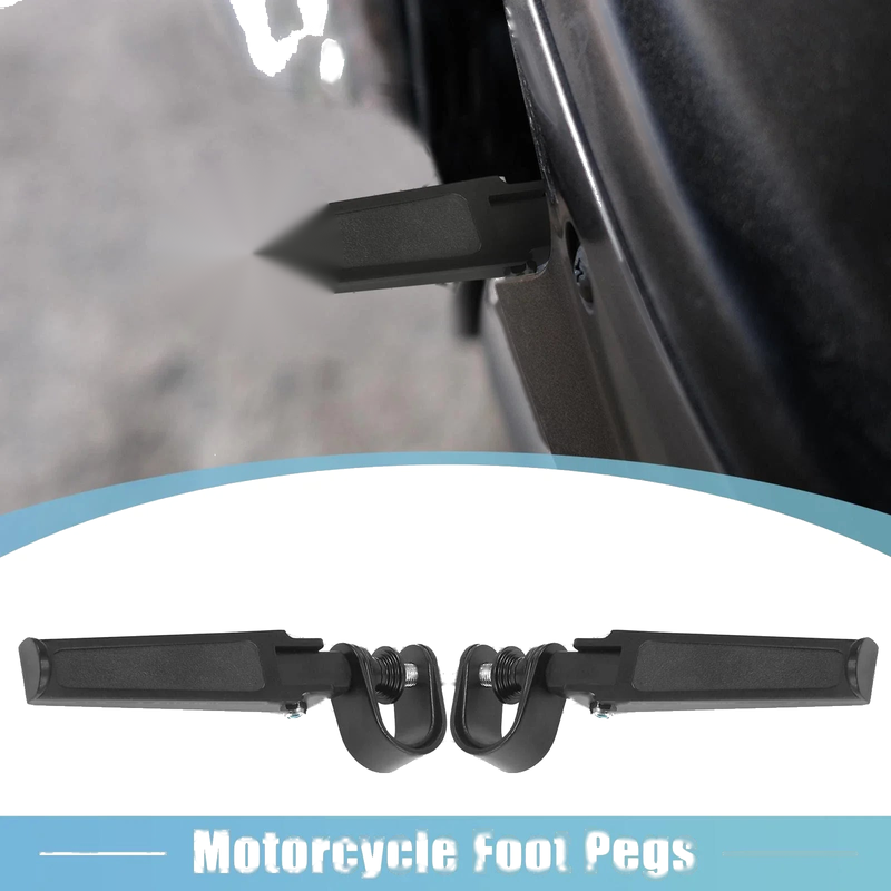 Pair Motorcycle Foot Pegs 360 Degree Rotate Aluminum Alloy Black 25mm 32mm