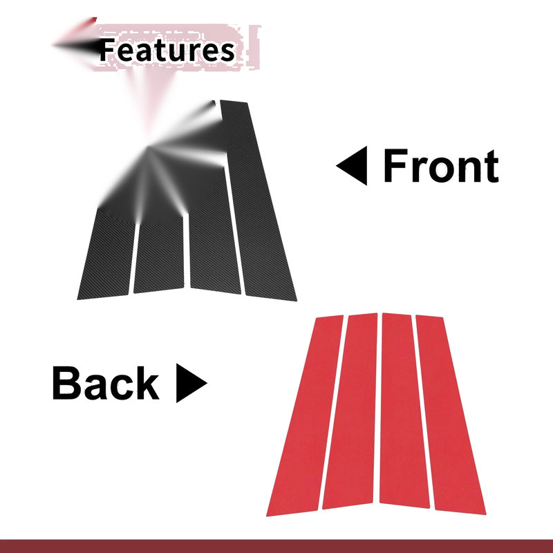 Chevrolet Malibu 2004-2007 Door Pillar Window Trim (2 x Front Left/Right)
