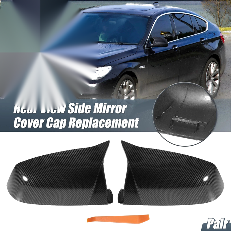 BMW 525i 528i 530i 535i Rearview Mirror Cover Cap Carbon Fiber (2001-2007)