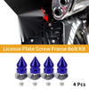 Universal Motorcycle M6 License Plate Screws Cover 45mm Aluminum Alloy Blue 4Pcs