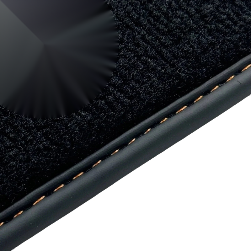 Rolls Royce Wraith (2013-2023) - Orange Leather by AutoWin Black Floor Mats