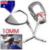 Honda Cruiser Chopper 10mm Chrome Oval Side Rearview Mirrors