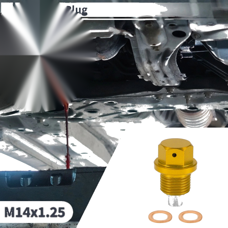 Car Motorcycle Boat Goldtone Set M14x1.25 Engine Oil Drain Plug With Gasket