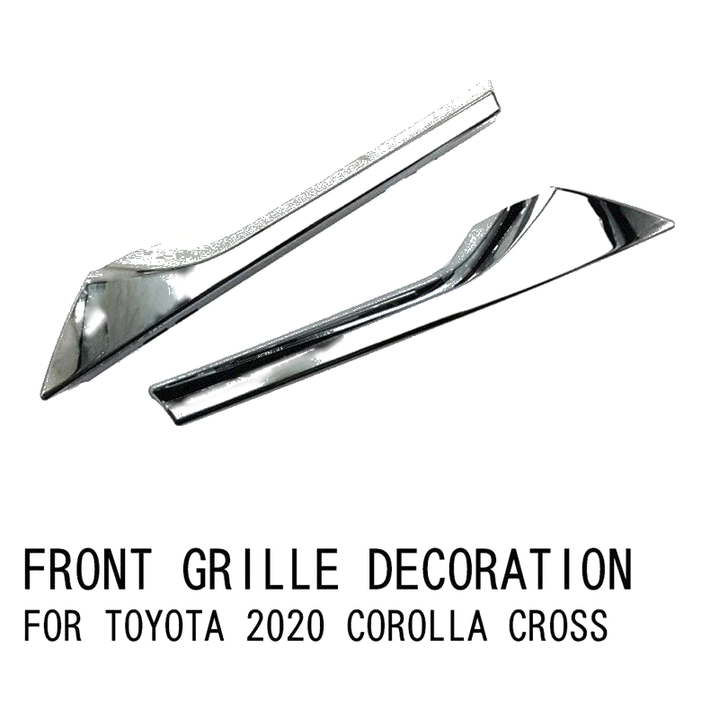 Toyota Cross 2 x Chrome Front Grille Lid Cover Trim Decor (2020–2023)