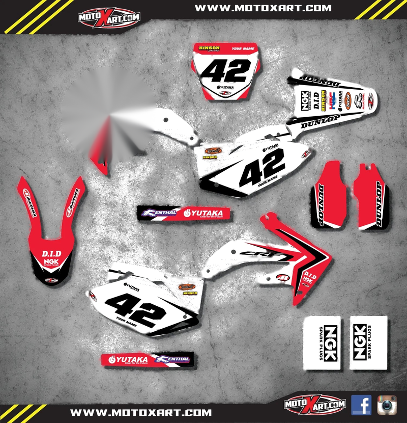 Honda CRF 450 (2005-2007) REBOUND Style Stickers Custom Graphics Full Kit