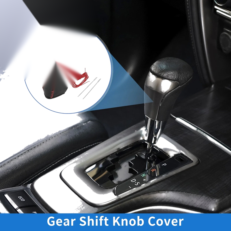 Hyundai Tucson 2010-2013 - Pebbled Black Red Car Gear Shift Knob Cover