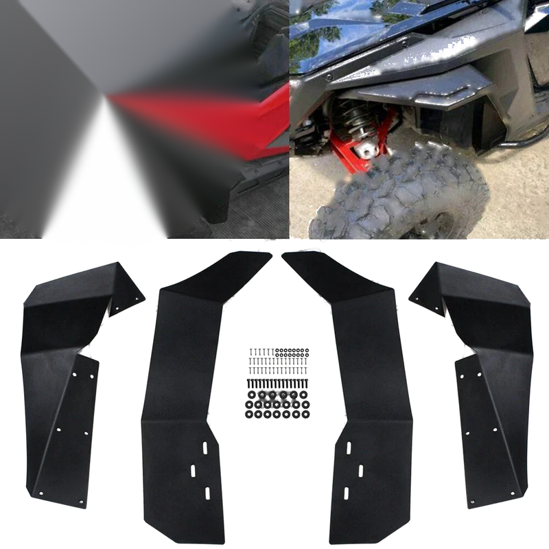 Polaris RZR-S 1000, RZR S 900 Black Fender Flares Mud Flaps (2015-2017)