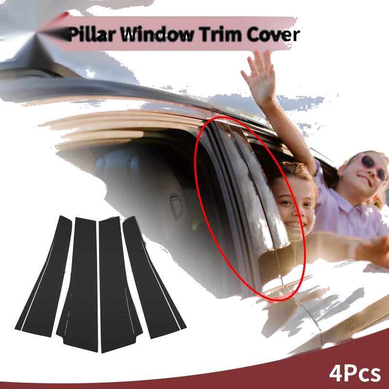 4 Pc / Car Door Pillar Window Trim Black / Toyota Alphard (2015–2023)
