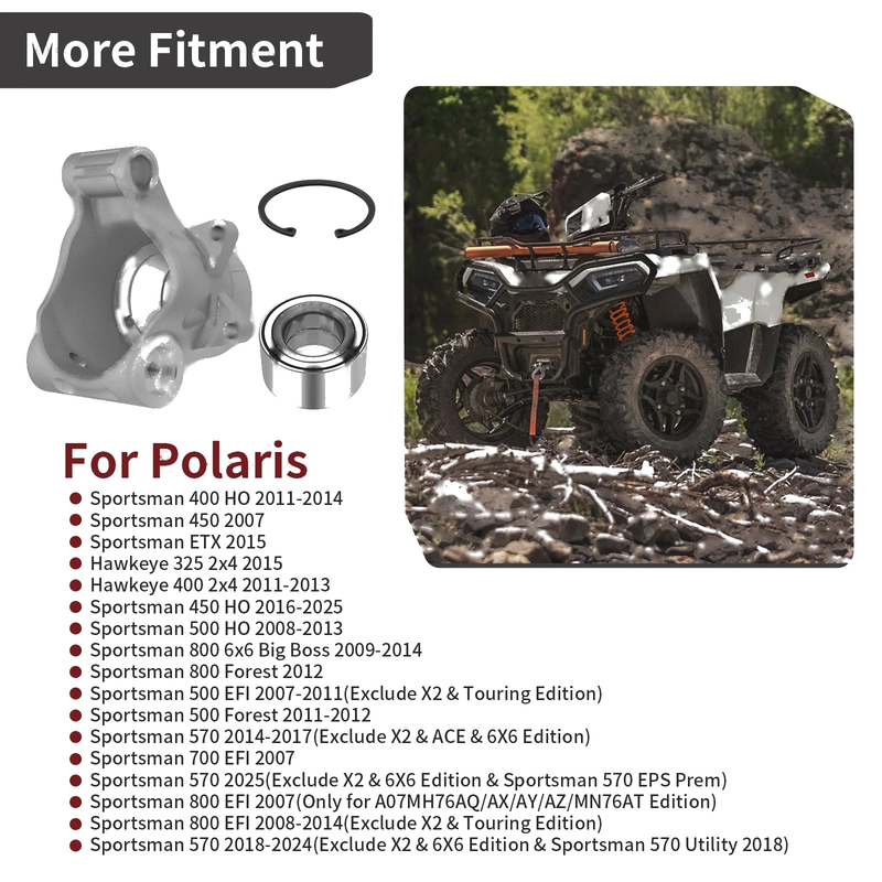 Polaris Sportsman 570 Rear Wheel Bearing Carrier & Bearing (2014–2025)