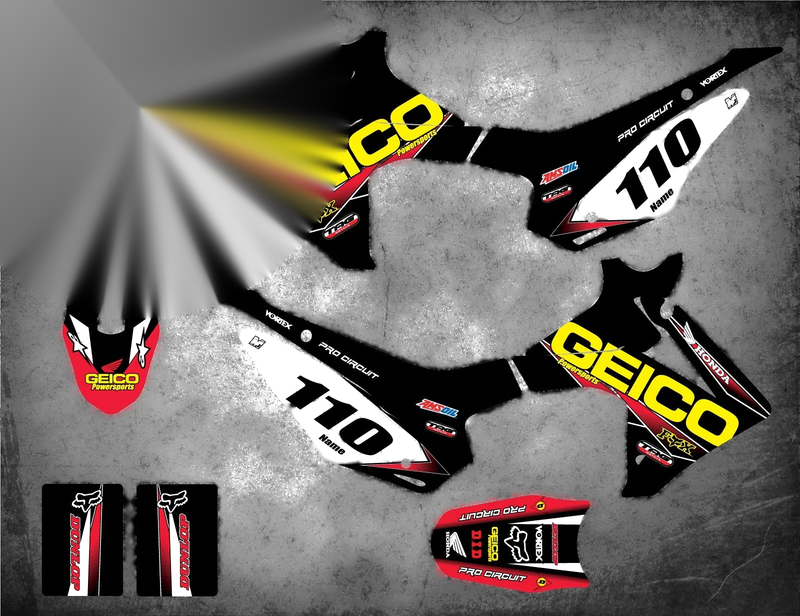 Honda CRF 110 (2019-2020) - GEICO Style Decals Custom Sticker Kit