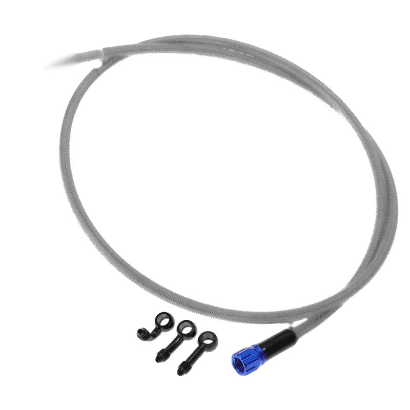 Motorcycles 120cm / Motorcycle Brake Clutch Oil Hose Line Silver Tone