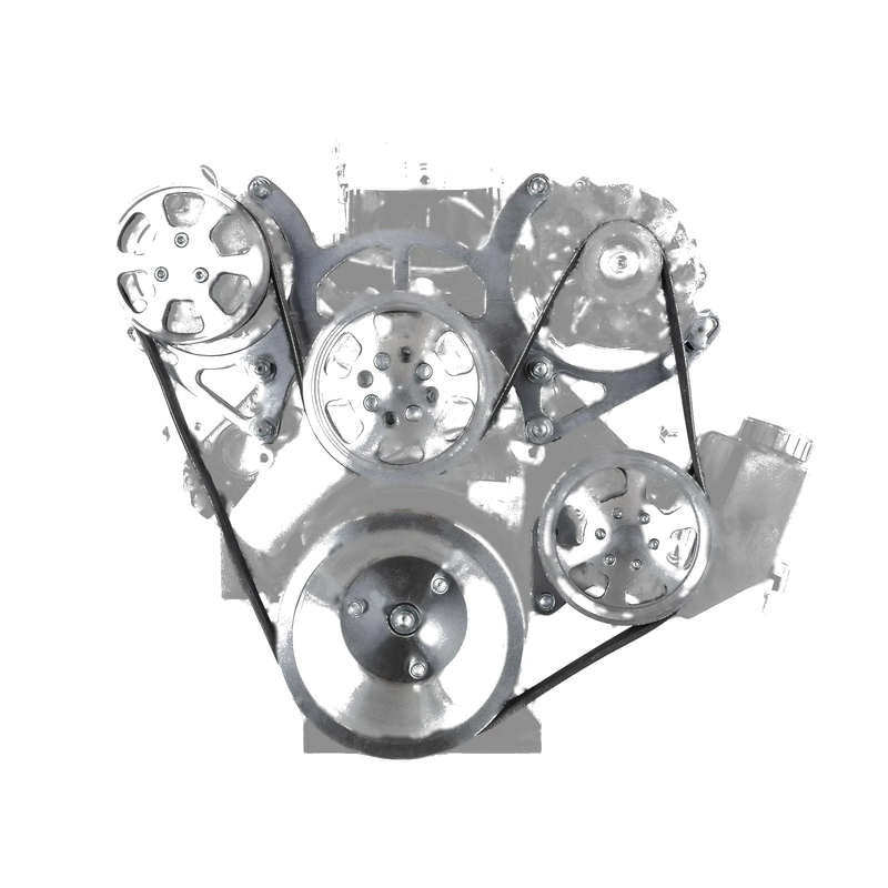 Chevy SBC 350 Aluminum Serpentine Engine Pulley Kit