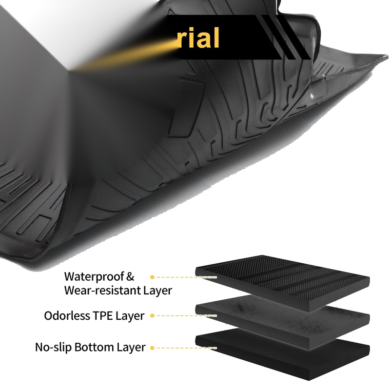 Kia Carnival (2022-2024) Stripe Pattern TPE Cargo Liner Rear Trunk Mat