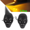 Marker Light 2 x Motorcycle Yellow LED Black Skull Shape Plastic Lens Side Lamp