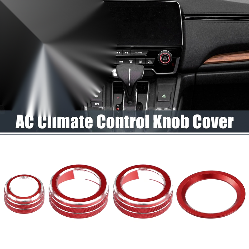 Honda CR-V 2017-2021 Red 4pcs AC Knob Covers