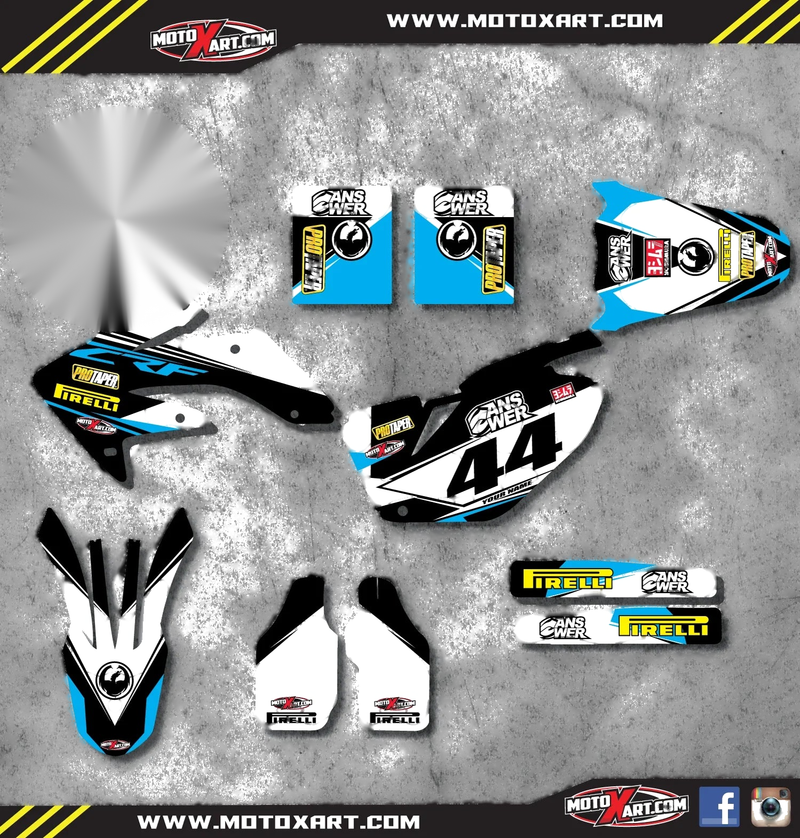 Honda CRF 250 (2008-2009) - EURO Style Decals Full Custom Graphic Kit