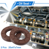 Oil Seal 2 x Seal Ring Rotary Shaft Seal FKM Rubber 25x47x7mm Brown