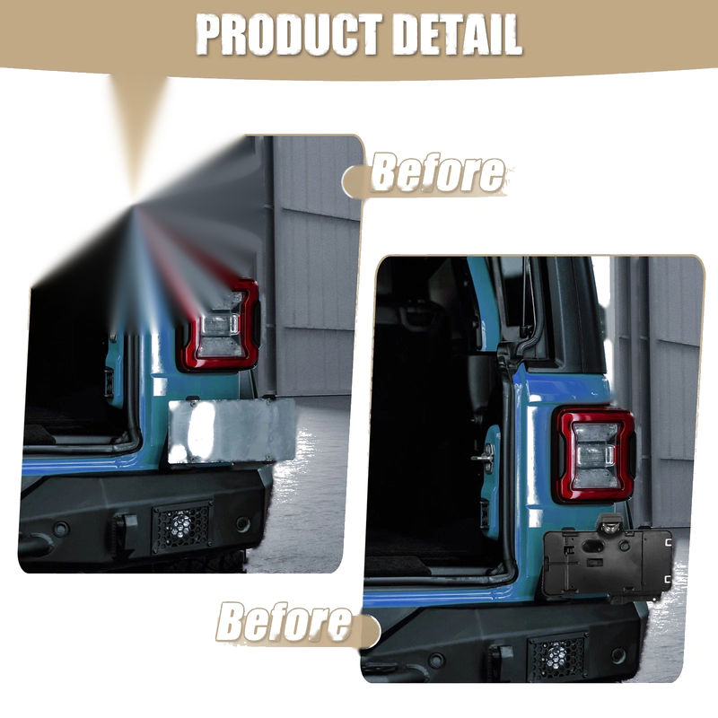 Jeep Wrangler JK License Plate Holder with Lamp (2007-2018)