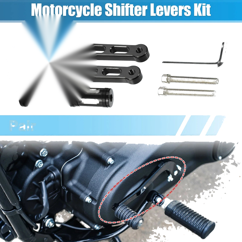 Harley Pair Black White Shifter Levers