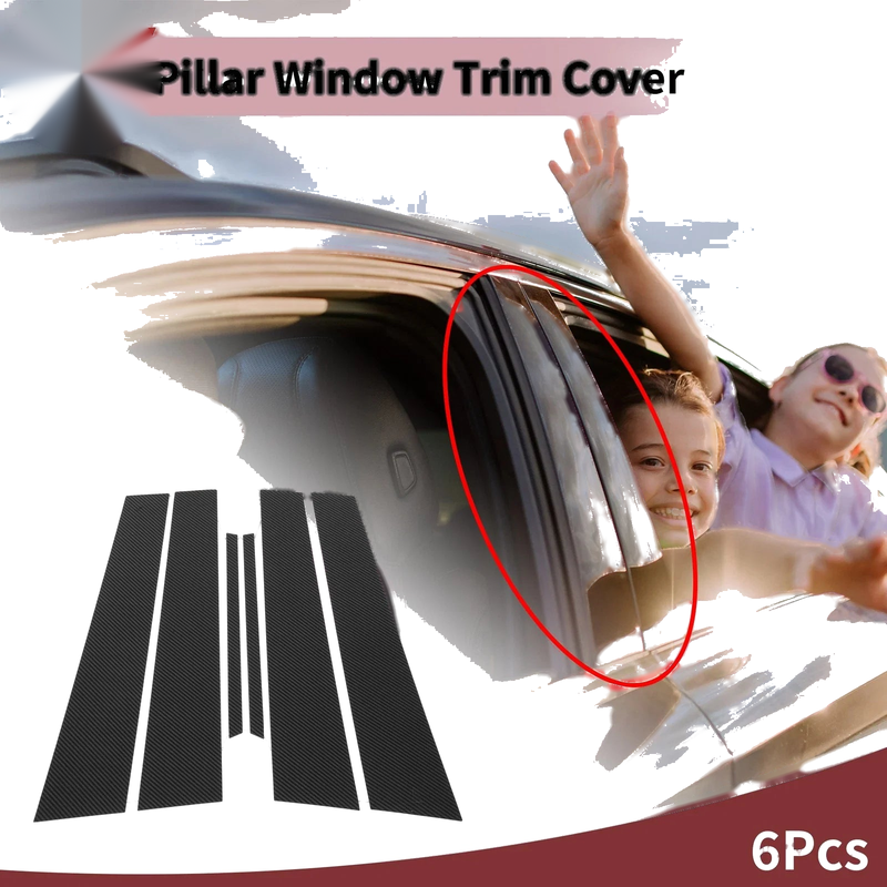 Toyota Crown Door Pillar Window Trim / 4 x CF Front Rear Left Right