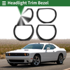 Dodge Challenger (2015-2024) ABS Black 4x Headlight Trim Bezel