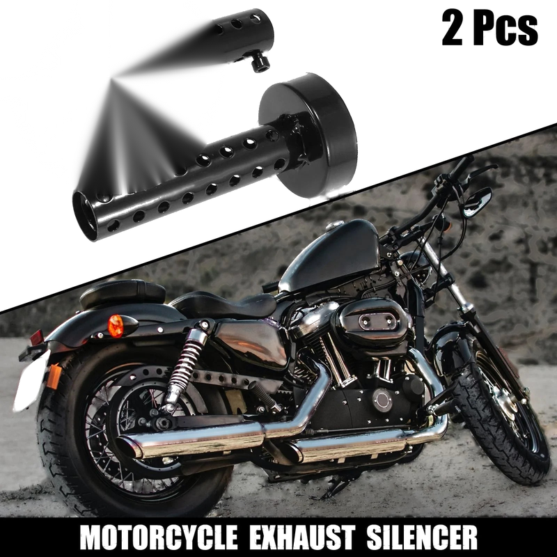 Universal Motorcycle Exhaust Silencer Muffler Pipe / 2 x 60mm /