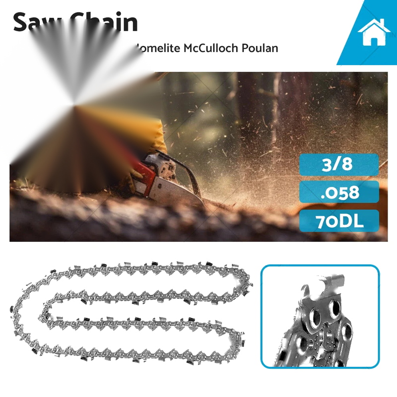 Echo 3/8" .058 70DL Chainsaw Chain (Various Years)