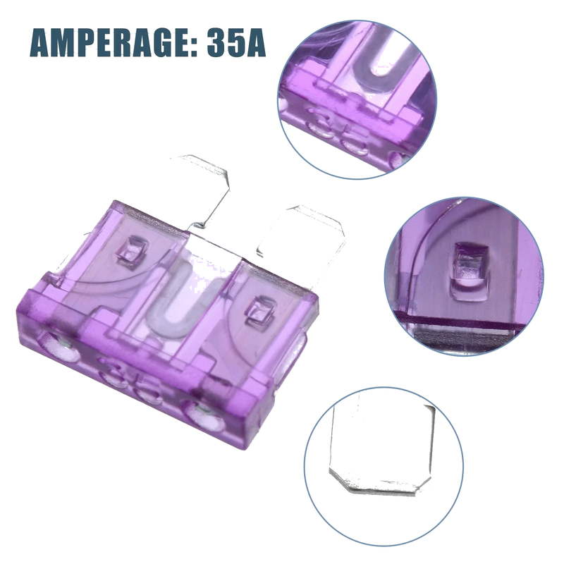 Car Boat Truck SUV Motorcycle 35A Mini Blade Style Fuses 50pcs
